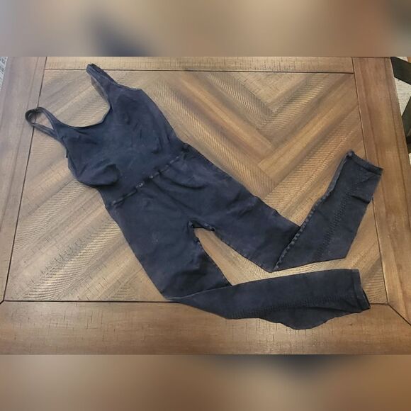 Free People Good Karma One Piece Jumpsuit XS/S Washed Black - Picture 1 of 4